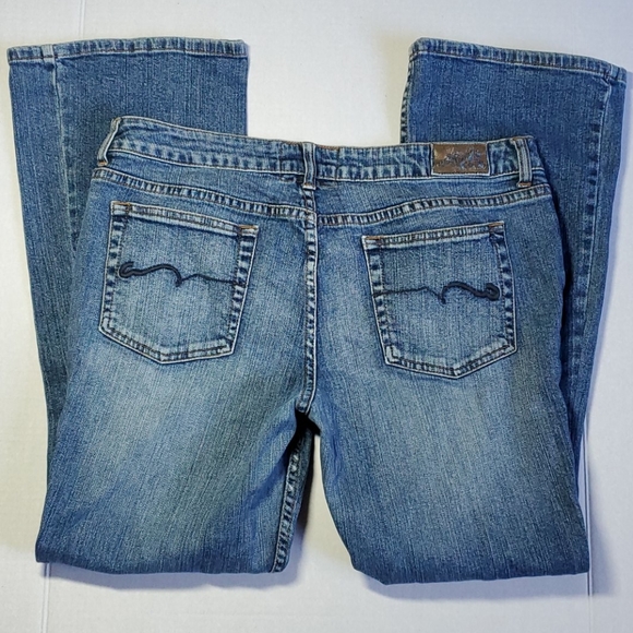 American Rag Cie Whiskers Denim Ombre Blue Jeans Bootcut Size 13 s low rise - Picture 2 of 8